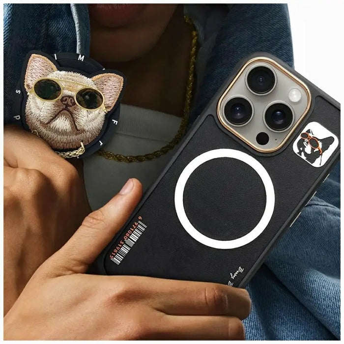 Калъф Nimmy Glasses Cool Dog MagSafe за iPhone 16 Pro