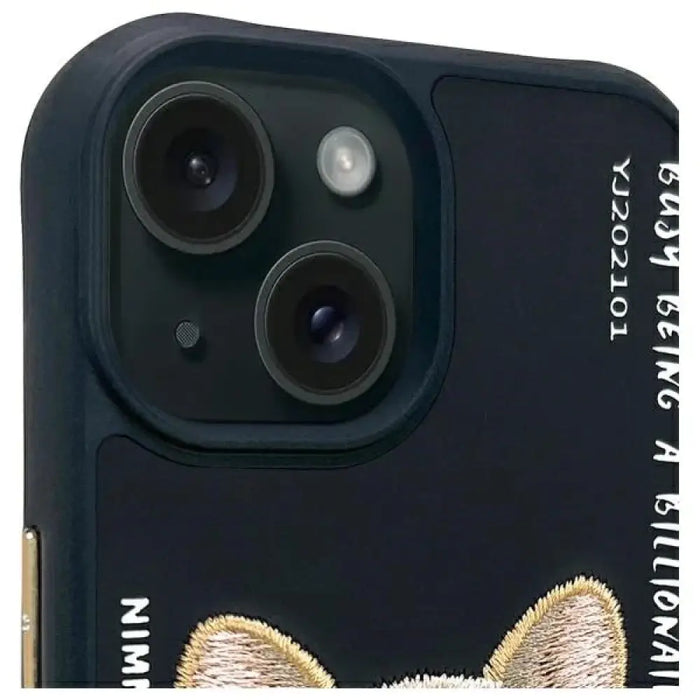 Калъф Nimmy Glasses Cool Dog за iPhone 15 - черен