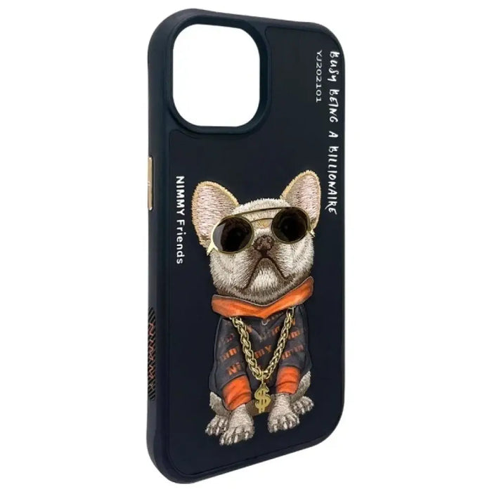 Калъф Nimmy Glasses Cool Dog за iPhone 15 - черен