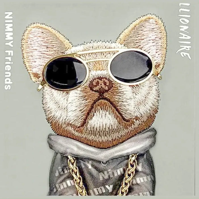 Калъф Nimmy Glasses Cool Dog за iPhone 15 Pro - сив