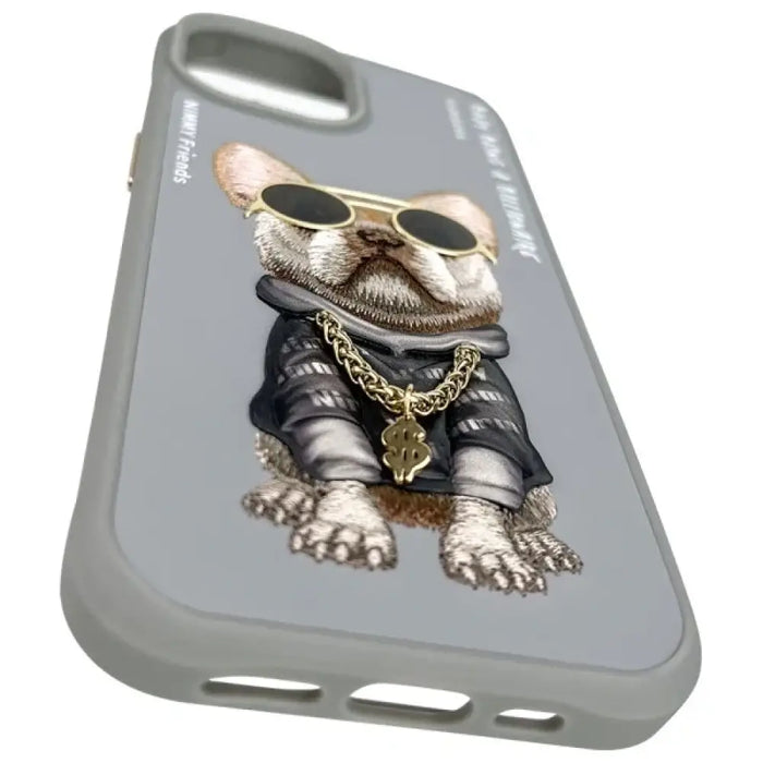 Калъф Nimmy Glasses Cool Dog за iPhone 15 - сив