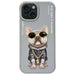 Калъф Nimmy Glasses Cool Dog за iPhone 15 - сив