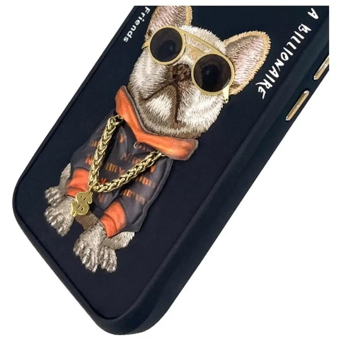 Калъф Nimmy Glasses Cool Dog за iPhone 16 - черен