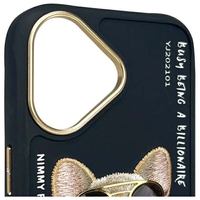 Калъф Nimmy Glasses Cool Dog за iPhone 16 - черен