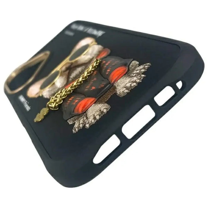 Калъф Nimmy Glasses Cool Dog за iPhone 16 - черен