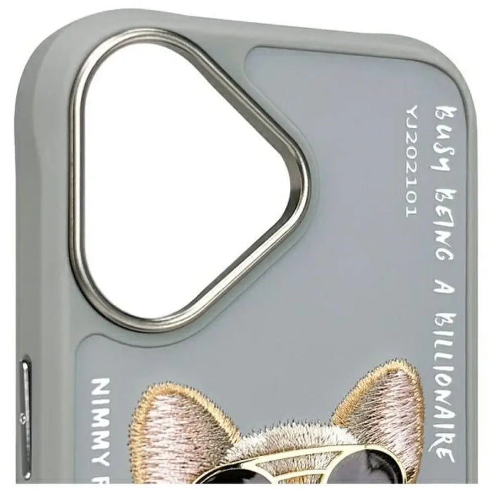 Калъф Nimmy Glasses Cool Dog за iPhone 16 - сив
