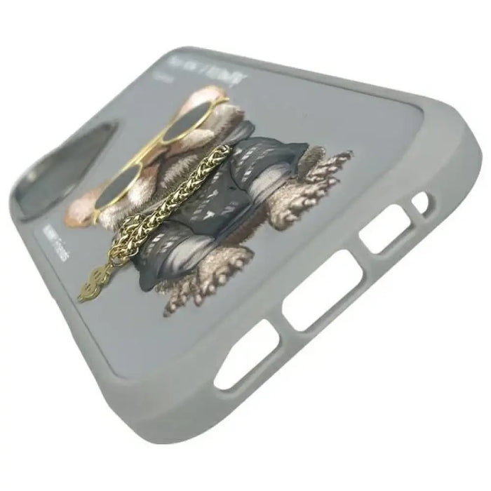 Калъф Nimmy Glasses Cool Dog за iPhone 16 - сив