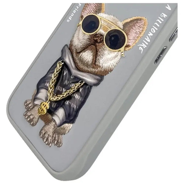 Калъф Nimmy Glasses Cool Dog за iPhone 16 - сив