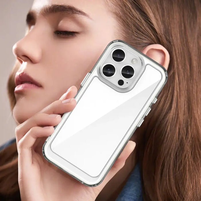 Калъф Outer Space за iPhone 16e с гъвкава рамка - прозрачен