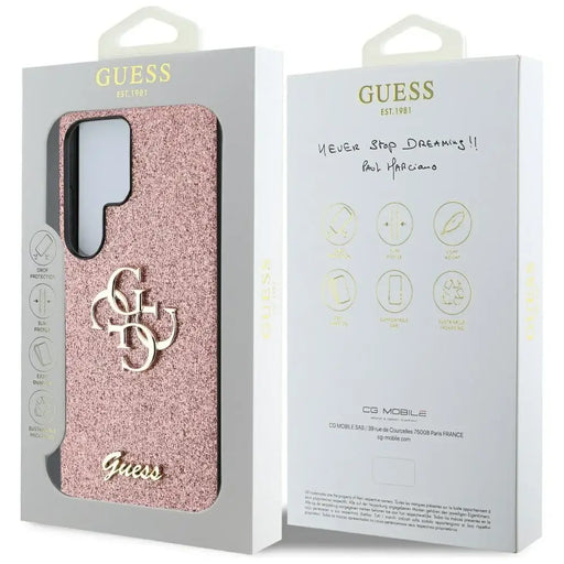 Калъф с голямо 4G метално лого Guess Fixed Glitter