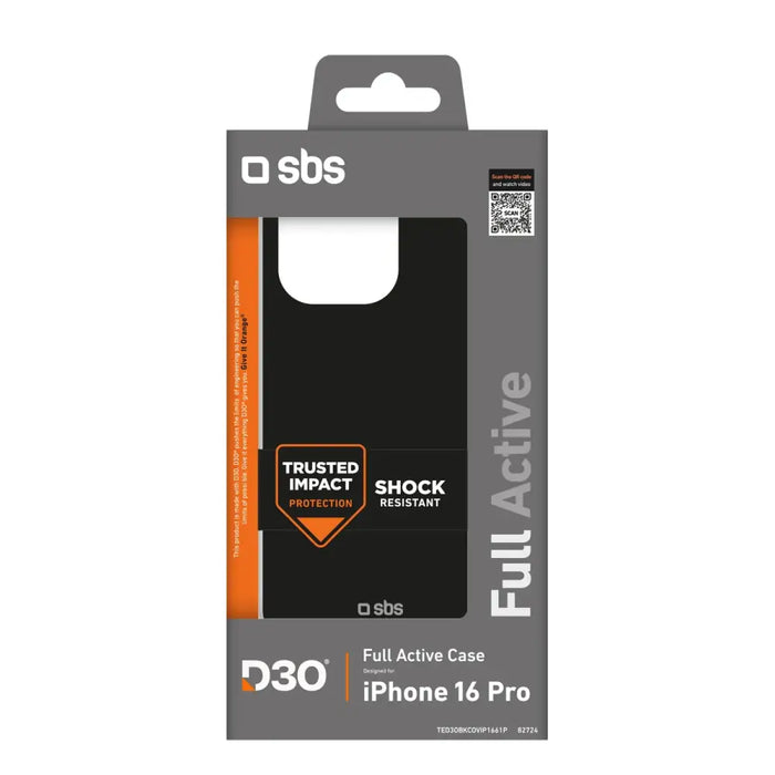 Калъф SBS Full Active D3O за iPhone 16 Pro - черен