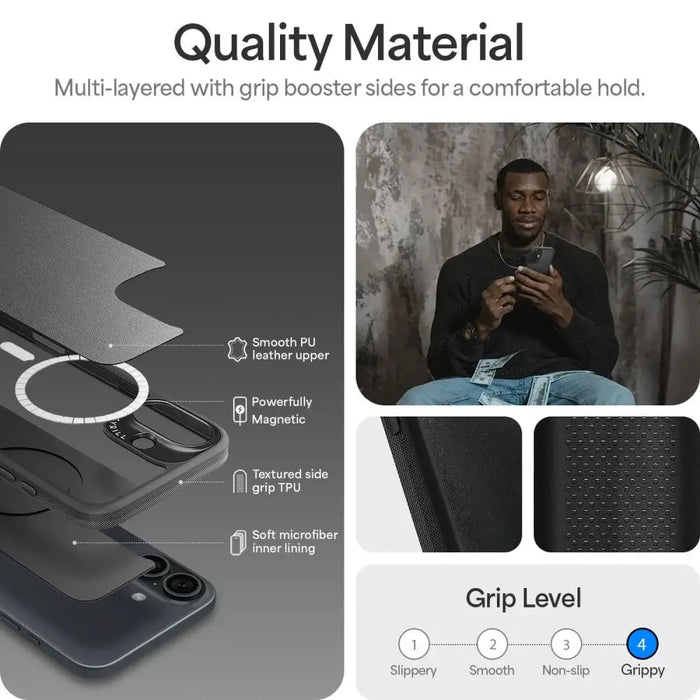 Калъф Spigen Cyrill Kajuk Mag MagSafe за iPhone 16 - черен