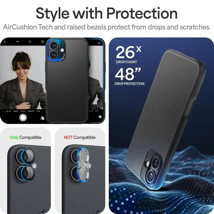 Калъф Spigen Cyrill Kajuk Mag MagSafe за iPhone 16 - черен