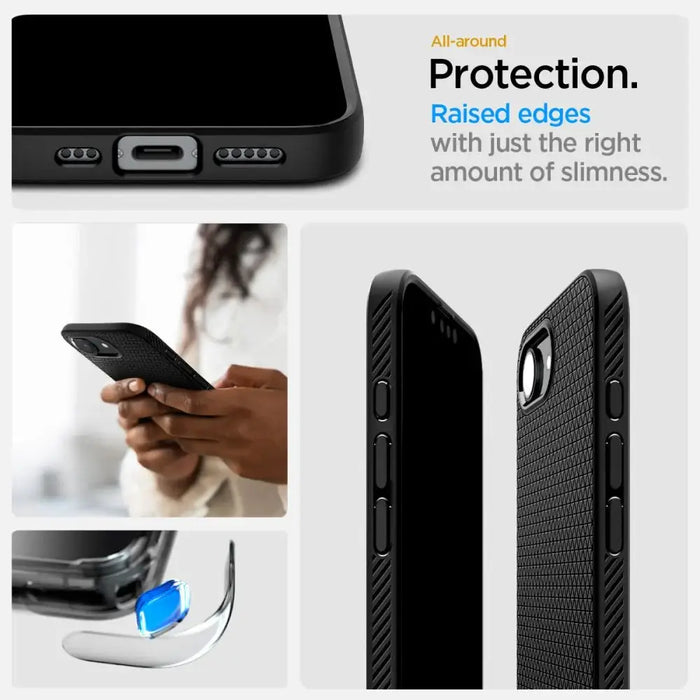 Калъф Spigen Liquid Air iPhone 16e - черен мат