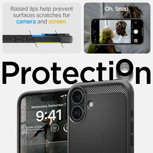 Калъф Spigen Rugged Armor MagSafe за iPhone 16 - черен