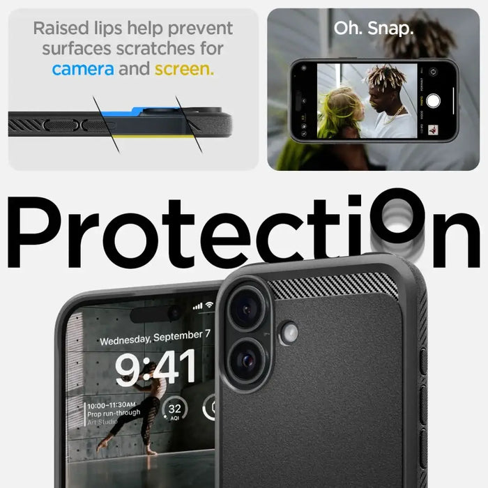 Калъф Spigen Rugged Armor MagSafe за iPhone 16 Plus - черен