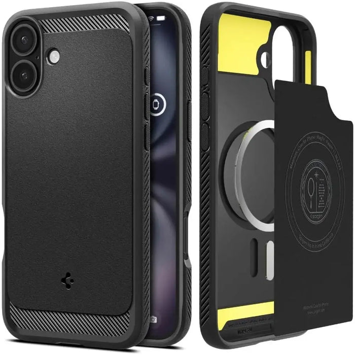Калъф Spigen Rugged Armor MagSafe за iPhone 16 Plus - черен
