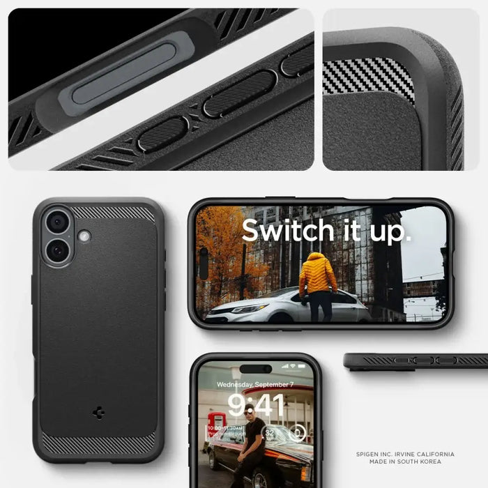 Калъф Spigen Rugged Armor MagSafe за iPhone 16 Plus - черен