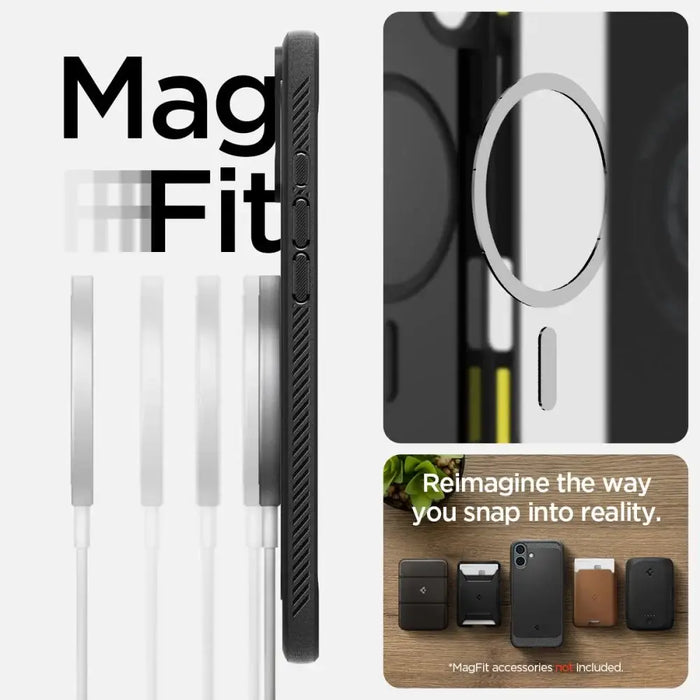 Калъф Spigen Rugged Armor MagSafe за iPhone 16 Plus - черен