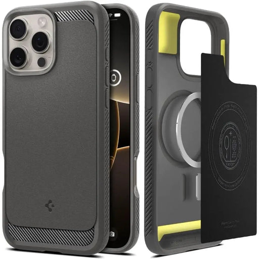Калъф Spigen Rugged Armor MagSafe за iPhone 16 Pro Max - сив