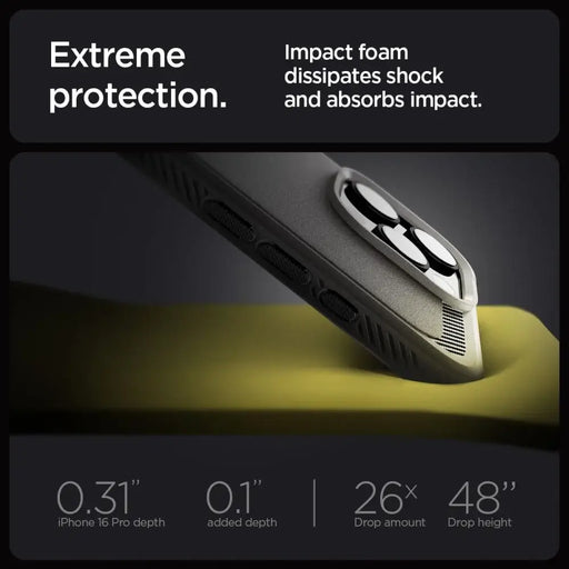 Калъф Spigen Rugged Armor MagSafe за iPhone 16 Pro - сив