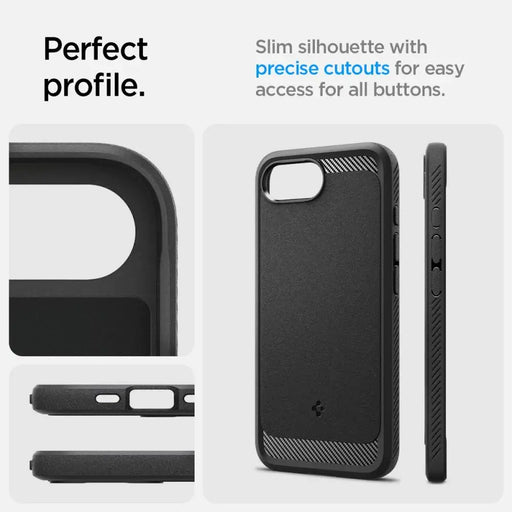 Калъф Spigen Rugged Armor MagSafe за iPhone 16e - черен