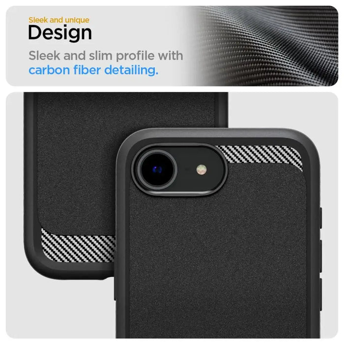 Калъф Spigen Rugged Armor MagSafe за iPhone 16e - черен