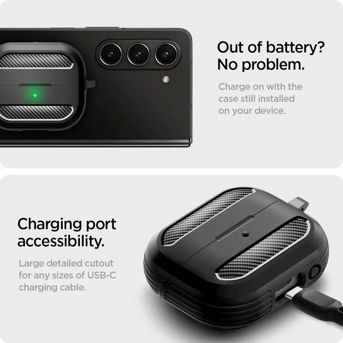 Калъф Spigen Rugged Armor за Samsung Galaxy Buds 3 / 3 Pro