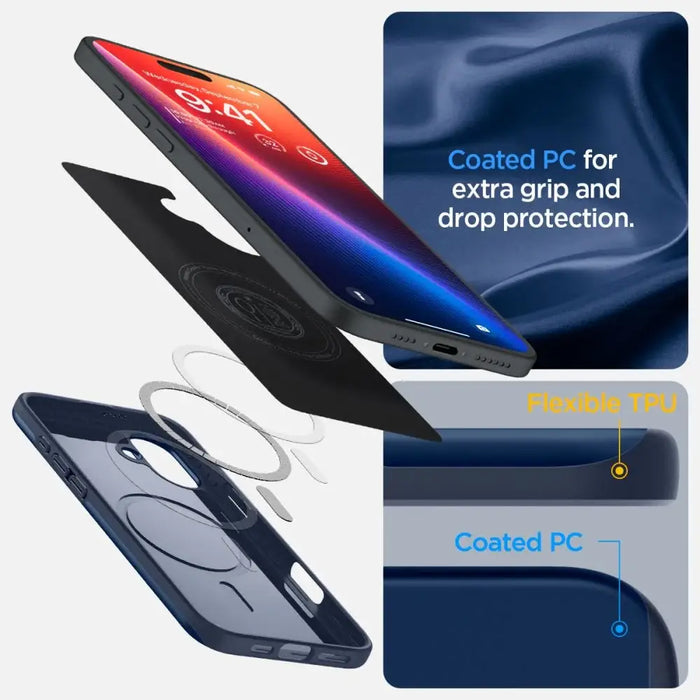 Калъф Spigen Thin Fit Magsafe за iPhone 16 - син
