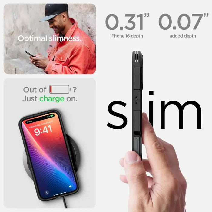 Калъф Spigen Tough Armor MagSafe със стойка за iPhone 16