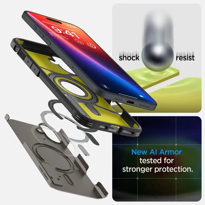 Калъф Spigen Tough Armor MagSafe със стойка за iPhone 16