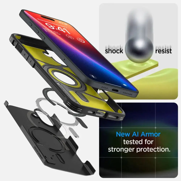 Калъф Spigen Tough Armor MagSafe със стойка за iPhone 16