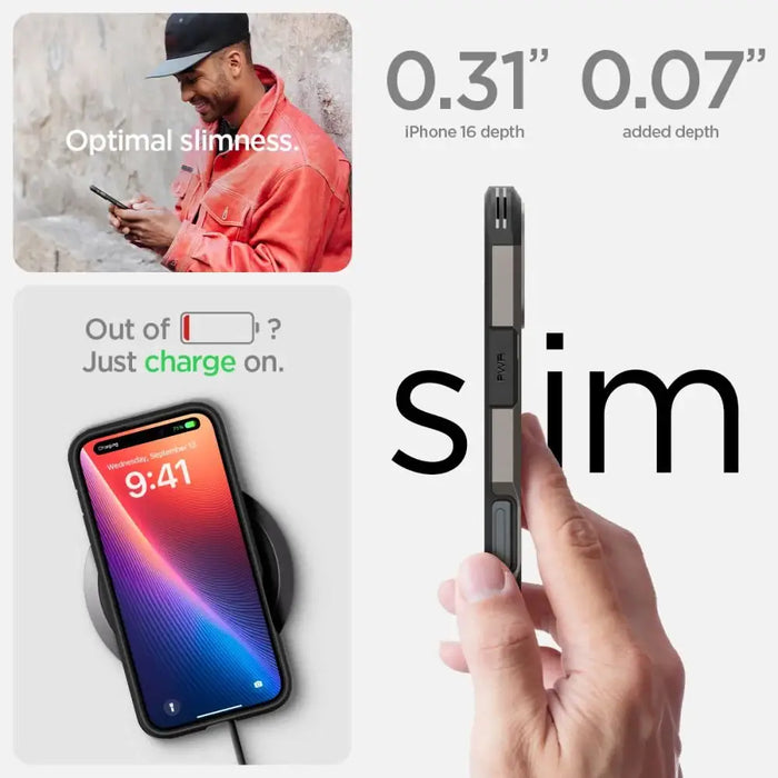 Калъф Spigen Tough Armor MagSafe със стойка за iPhone 16