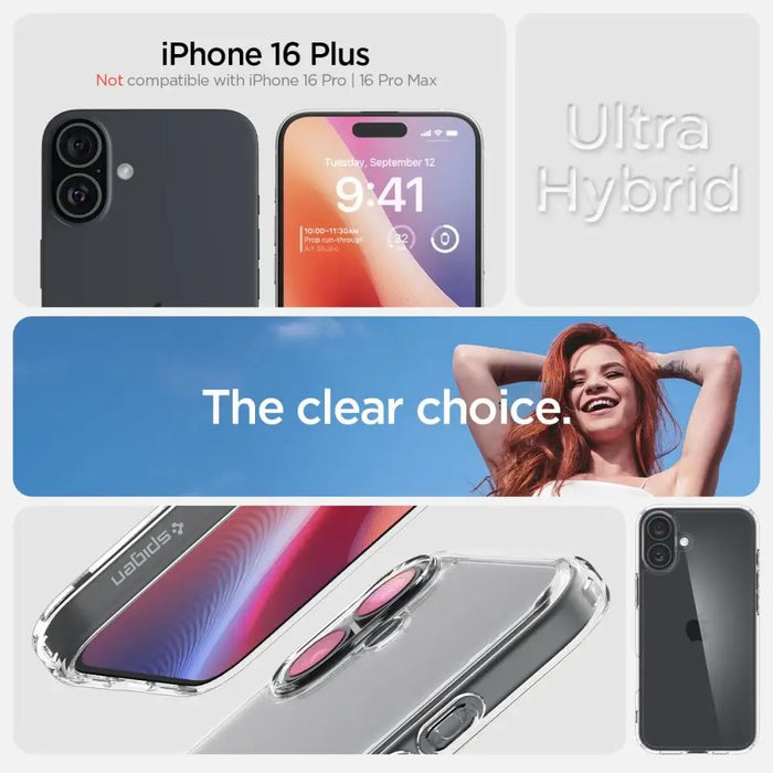 Калъф Spigen Ultra Hybrid iPhone 16 Plus - прозрачен