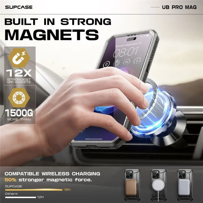Калъф Supcase UB Pro Mag MagSafe за iPhone 16 Pro - сив