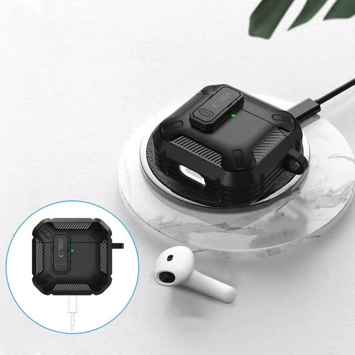 Калъф Tech-Protect Carbonox за AirPods 4 - черен