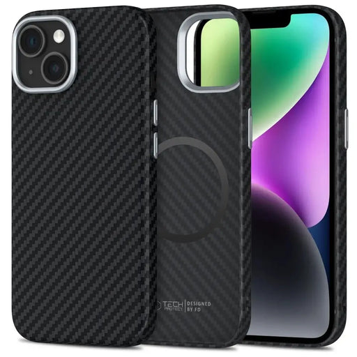Калъф Tech-Protect Ion Carbon MagSafe за iPhone 14 - черен