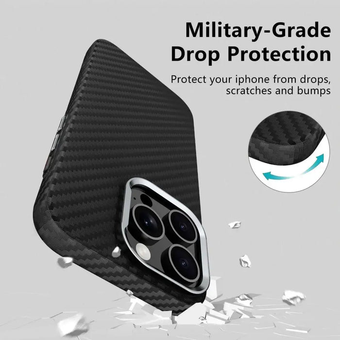 Калъф Tech-Protect Ion Carbon MagSafe за iPhone 15 - черен