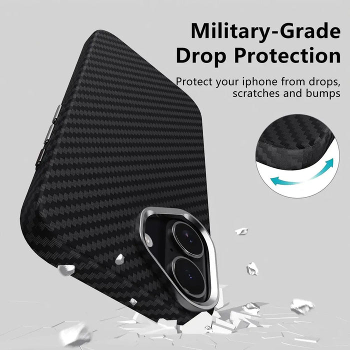 Калъф Tech-Protect Ion Carbon MagSafe за iPhone 17 - черен