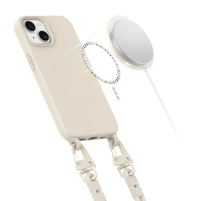 Калъф Tech-Protect MagNecklace MagSafe за iPhone 14 - бежов
