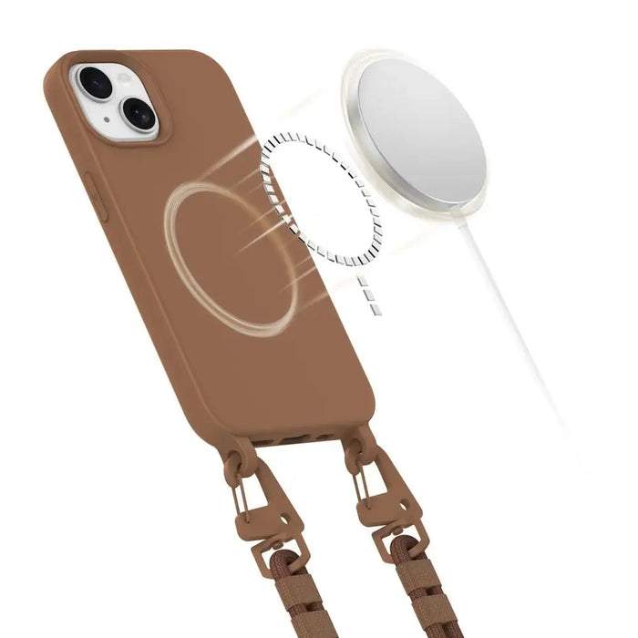 Калъф Tech-Protect MagNecklace MagSafe за iPhone 14 - кафяв