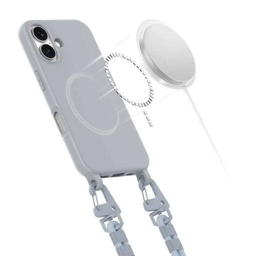 Калъф Tech-Protect MagNecklace MagSafe за iPhone 16 - сив