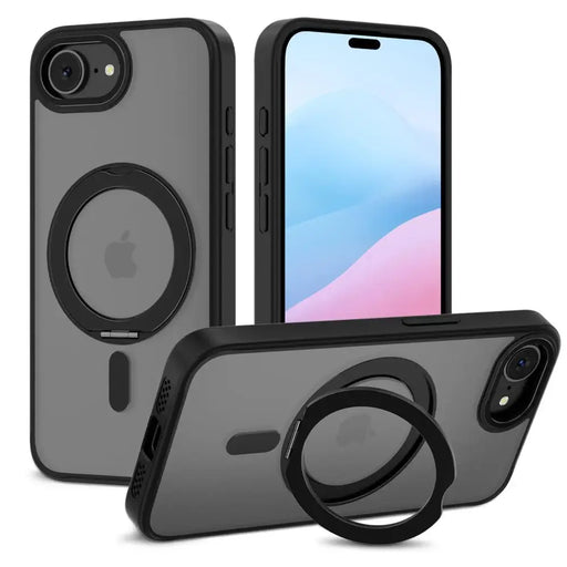 Калъф Tech-Protect MagRing MagSafe за iPhone 16e - черен мат