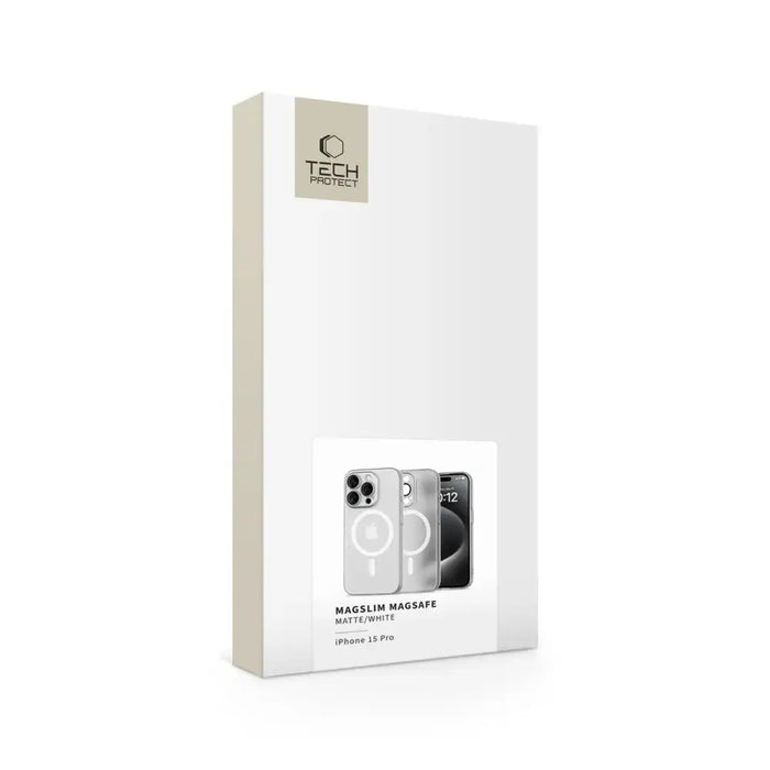 Калъф Tech-Protect MagSlim MagSafe за iPhone 15 Pro - бял