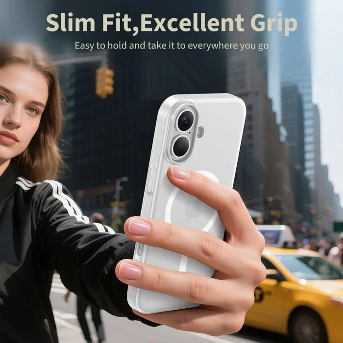 Калъф Tech-Protect MagSlim MagSafe за iPhone 17 - бял мат