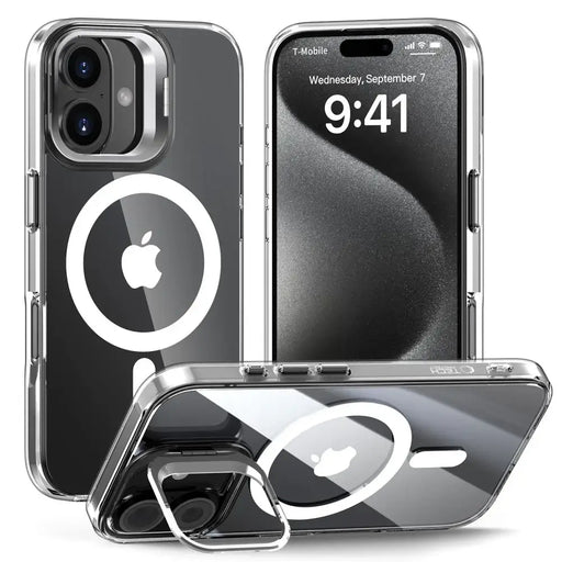 Калъф Tech-Protect MagStand MagSafe за iPhone 16 - прозрачен