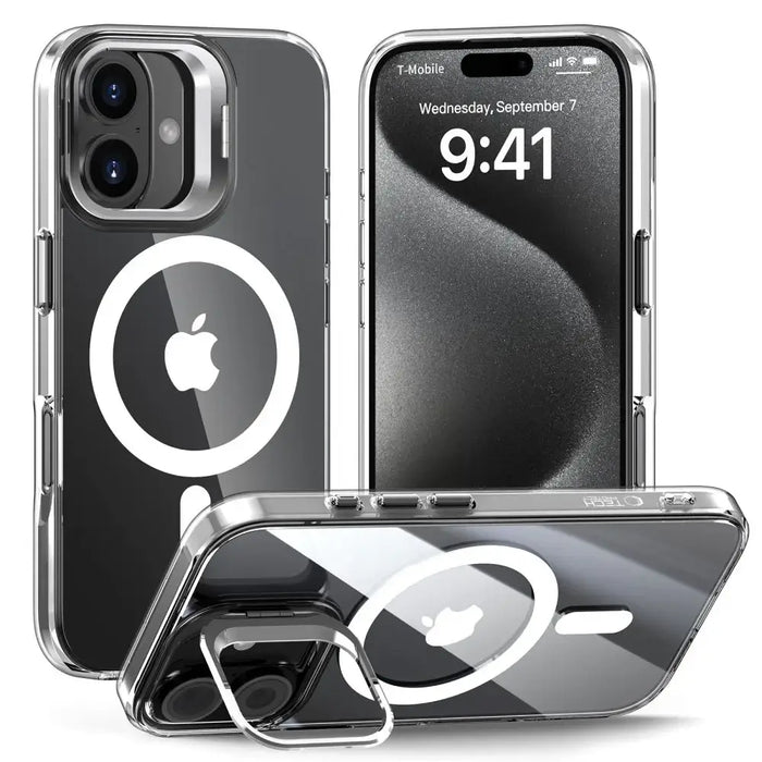 Калъф Tech-Protect MagStand MagSafe за iPhone 16 - прозрачен