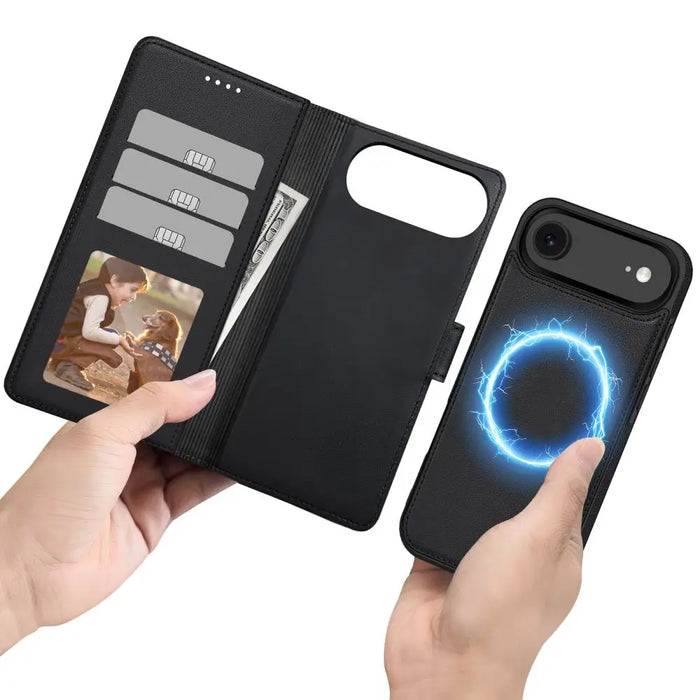 Калъф Tech-Protect Wallet MagSafe за iPhone 17 Air - черен