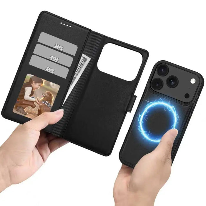 Калъф Tech-Protect Wallet MagSafe за iPhone 17 Pro - черен