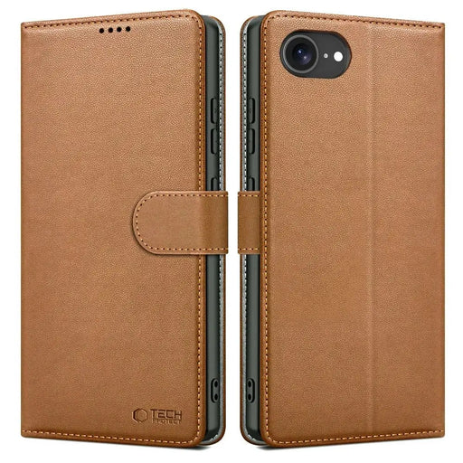 Калъф Tech-Protect Wallet за iPhone 16e - кафяв